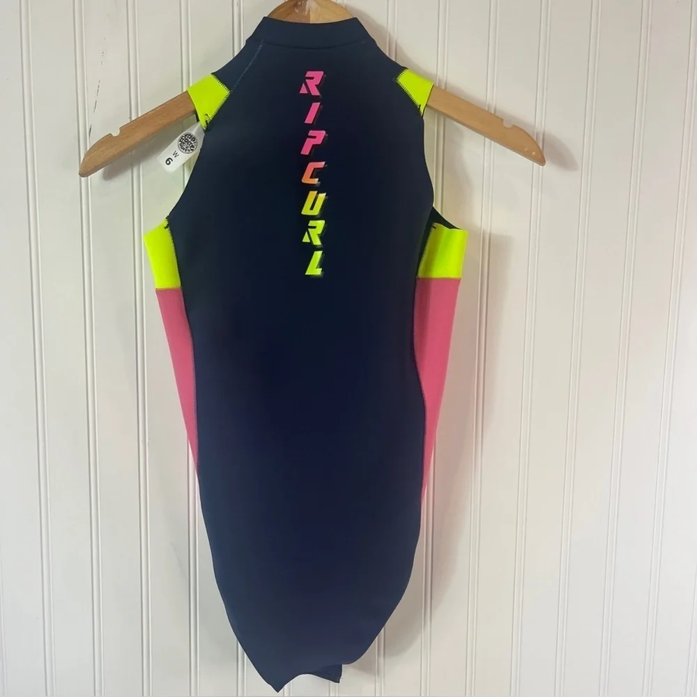 Rip Curl G Bomb 1mm Sleeveless Cheeky Shorty Wetsuit Size 6 Navy Pink